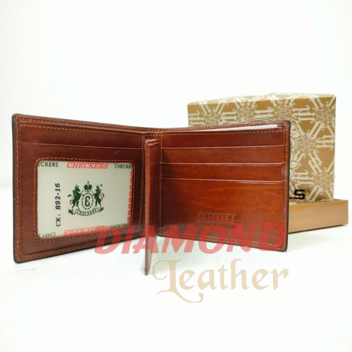 Diamond Leather - Dompet Lipat Checkers Dompet Kulit Asli Merk Checkers CK 16