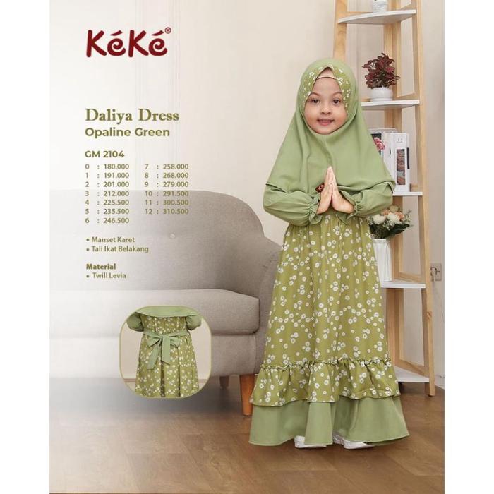 KEKE GAMIS ANAK DALIYA DRESS GM 2104 OPALINE GREEN