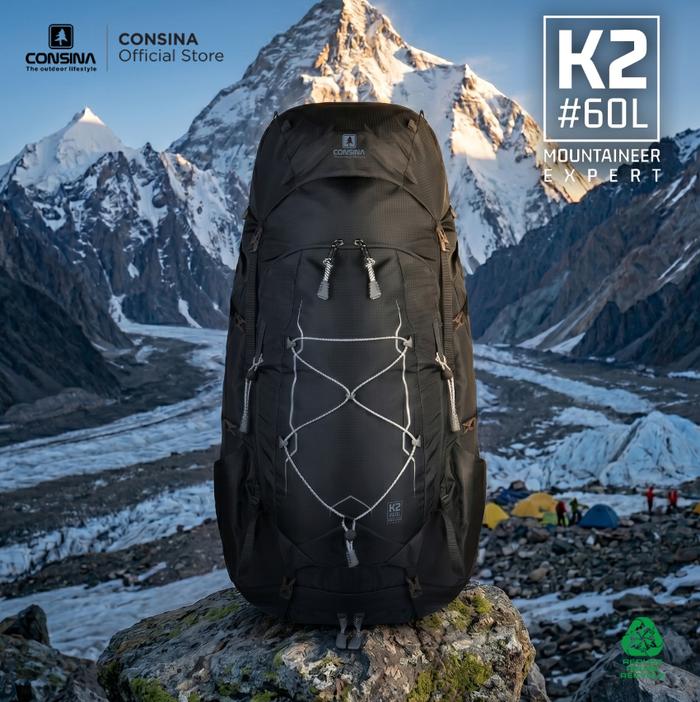 RANSEL CONSINA K2 60 LITER BACKPACK - RANSEL COWO - RANSEL GUNUNG / HIKING - TAS PUNGGUNG - OUTDOOR