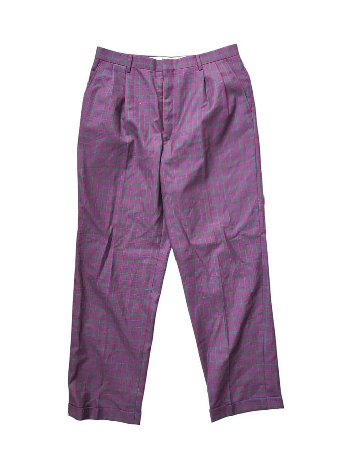 SLAZENGER - Celana Panjang Pria Celana Bahan Pria Plaid Tartan Motif Kotak Kotak Size 31