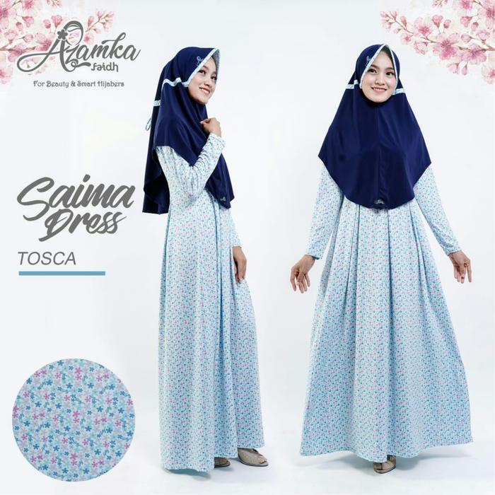 ADS HIJAB - Dress Saima - Gamis Daily Jersy Spandek Motif Bunga Kecil Aesthetic Premium - Pakaian Wa