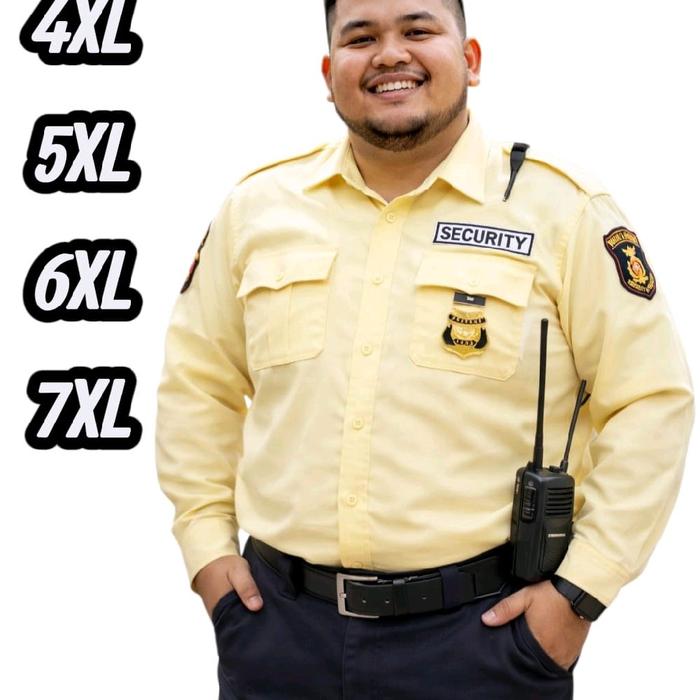 Seragam Security Satpam PDL Resleting JUMBO Lengan Panjang Cream Premium Terbaru Bahan American Dril