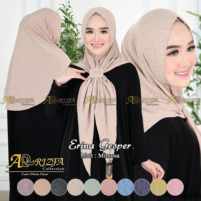 AR-RIZFA Daily Hijab Segitiga Instan ERINA GESPER Ped Malay Hijab Muslim Instan Syari by Eleanora Co