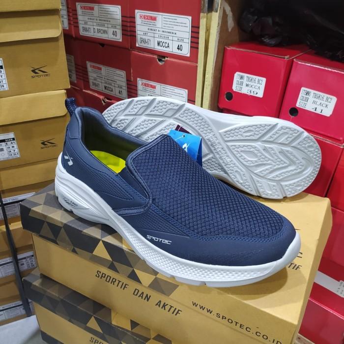 sepatu slip on pria Merk Spotec original onyx biru