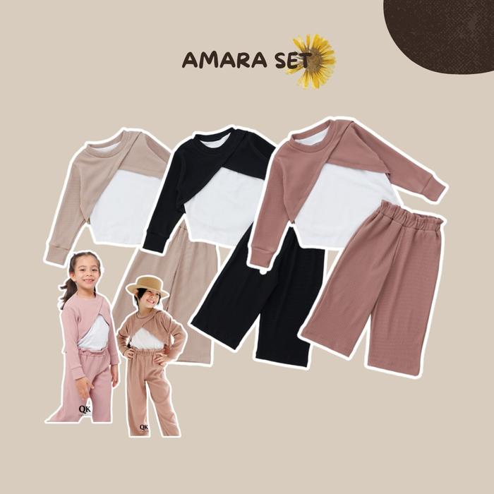 Amara set • oneset anak perempuan • knitt inner outer