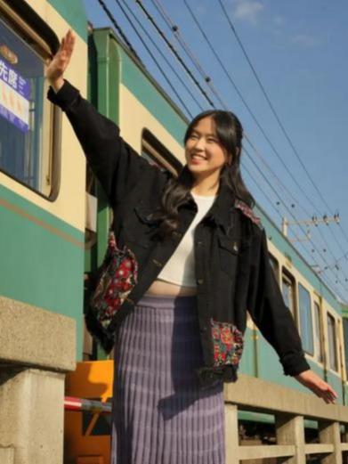PAVINE - Billie Aztec Denim Jacket - Jaket Denim Aztec Lengan Panjang Wanita
