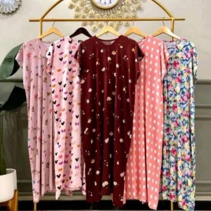 Daster Wanita 5 Pcs Motif Random Bahan Adem Nyaman Cocok Untuk Harian Santai Tidur Busui Bumil Kanci