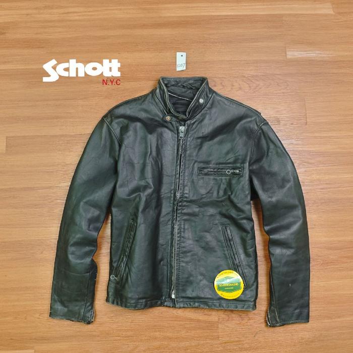 Vintage schoot leather Motorcycle cafe racer jacket