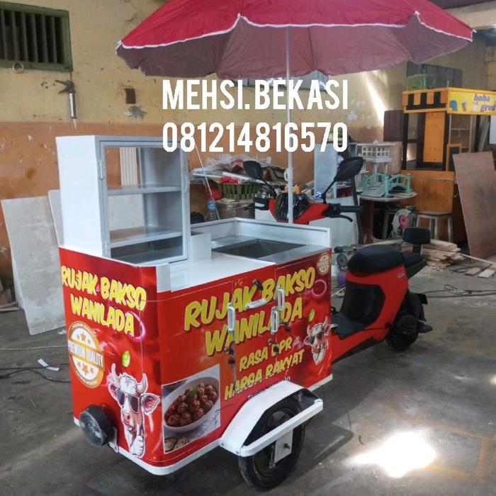 Gerobak Bakso sepeda listrik keliling