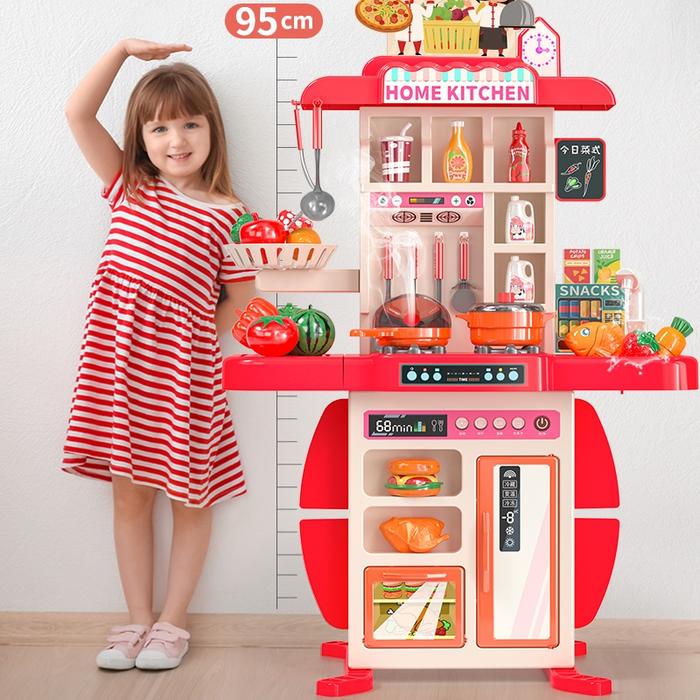 95CM Mainan Masak Masakan Kitchen Set Jumbo Dengan Wastafel Mainan Dapur Anak Mainan Spraying Mist