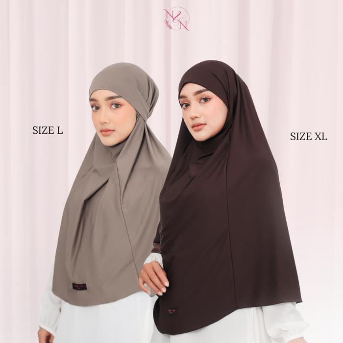 Nabillanur - Hijab French Khimar Tali Niqab Jersey Premium L XL Khimar Syar'i Jumbo