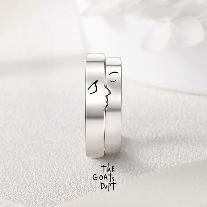 RJ Store The Goats Dept - Kiss Ring for Couple Original / tgd712 cincin adjustable pria wanita man w