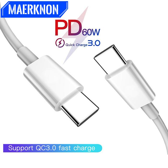 USB C to USB Type C Cable for Xiaomi Redmi Note 8 Pro Quick Charge 4.0 PD 60W Fast Charging for MacB