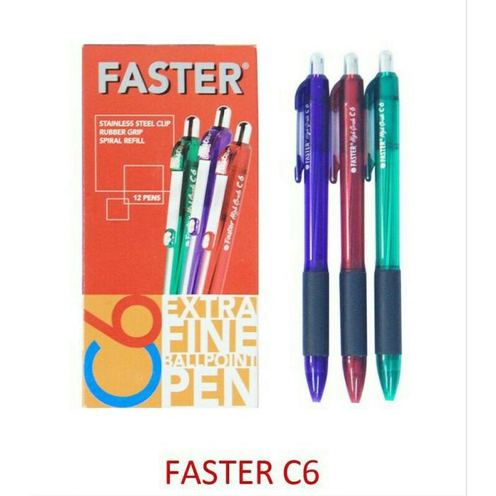 [ PACK ] Pulpen Ballpoint - Faster C6 MURAH!