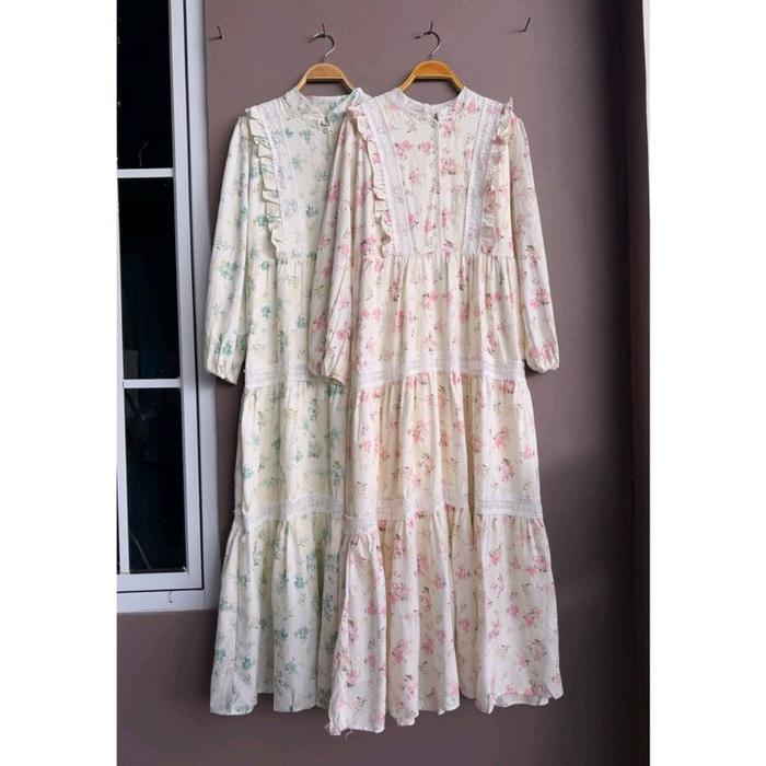 gamis ruth, lfy ori, lafreya dress, gamis putih, white maxi, dress katun bordir, gamis eyelet, gamis