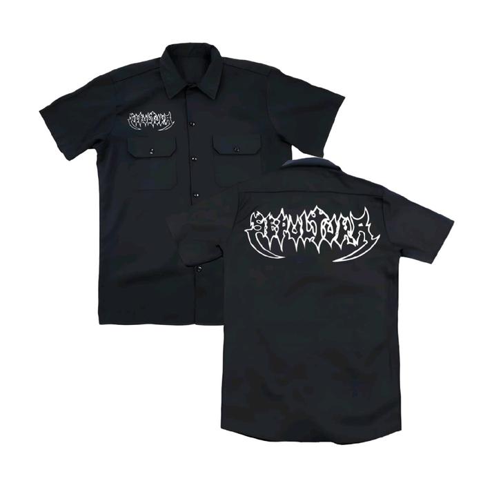 workshit pria wanita SEPULTURA METAL kemeja PDH pendek distro bandung baju hitam