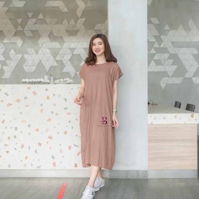 Beautyhijab - Daster dress long busui habel panjang semata kaki terbaru 2025 rayon polos nyaman
