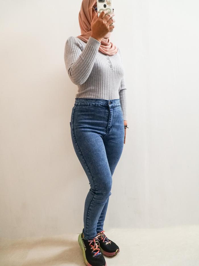 Celana Jeans Wanita Highwaist GET IT Snow Blue RL1200125 Premium Polos | Denim Pants Wanita