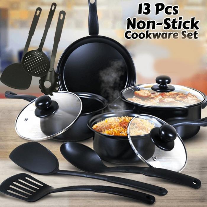 SIAPKIRIM [BISA COD] Paket Cookware Panci 13 Set in 1 Paket Peralatan Masak Panci Eel Set Spatula Da