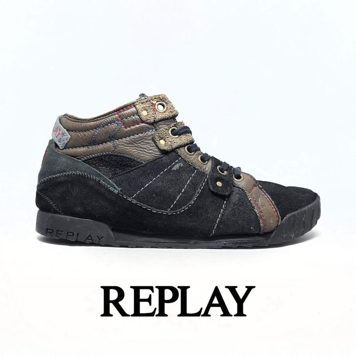 Size 45 | REPLAY Denim Rugged sepatu Boot Unik suede pria