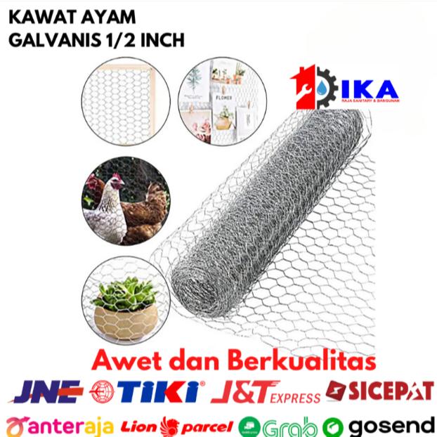 Kawat Ayam Kandang Taman Galvanis Hexagonal Chicken Wire Mess 1/2inch Kawat Ayam Galvanized / Chicke