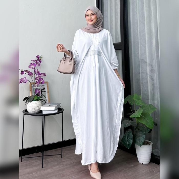 JZEM Kaftan dress Mafi Mewah Polos Lebaran Rayon Twill Mewah Tebal Lembut Nyaman Busui Friendly Resl