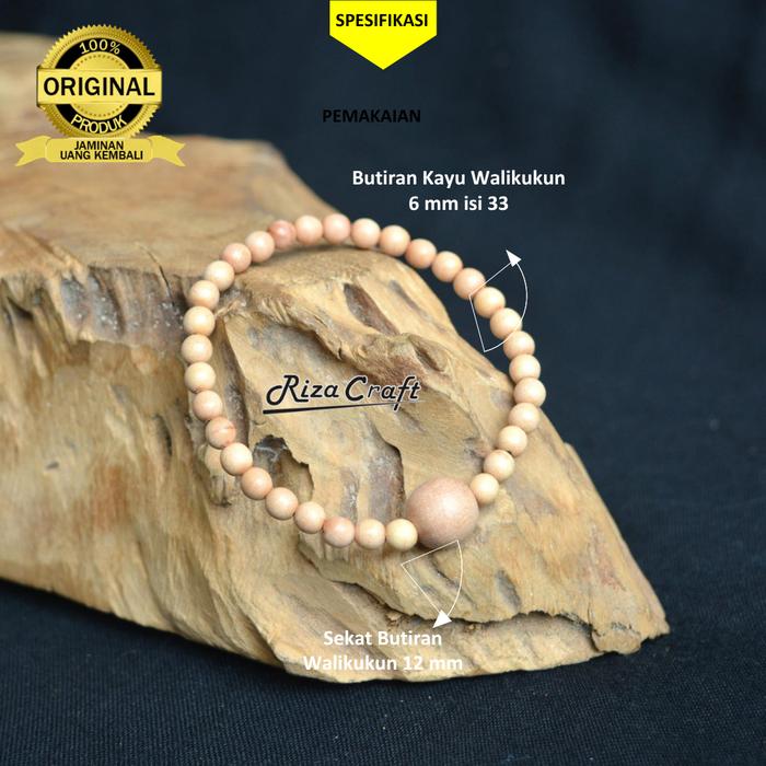 Gelang Tasbih Pria Wanita 33 Butir Kayu Bidara Arab ASLI untuk Ruqyah