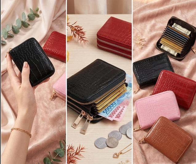 Dompet Cewek Mini Dompet Croco Dua Resleting