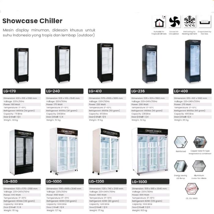 CROWN Showcase Chiller LG SERIES / Mesin Pendingin