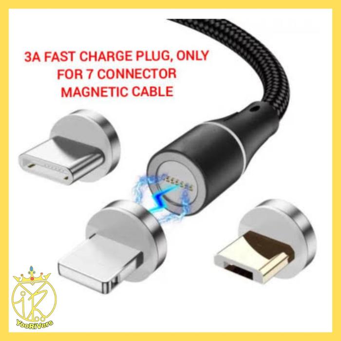 Kepala Kabel Magnet PLUG ONLY 3A fast charging magnetic plug kepala casan konektor magnetic 7