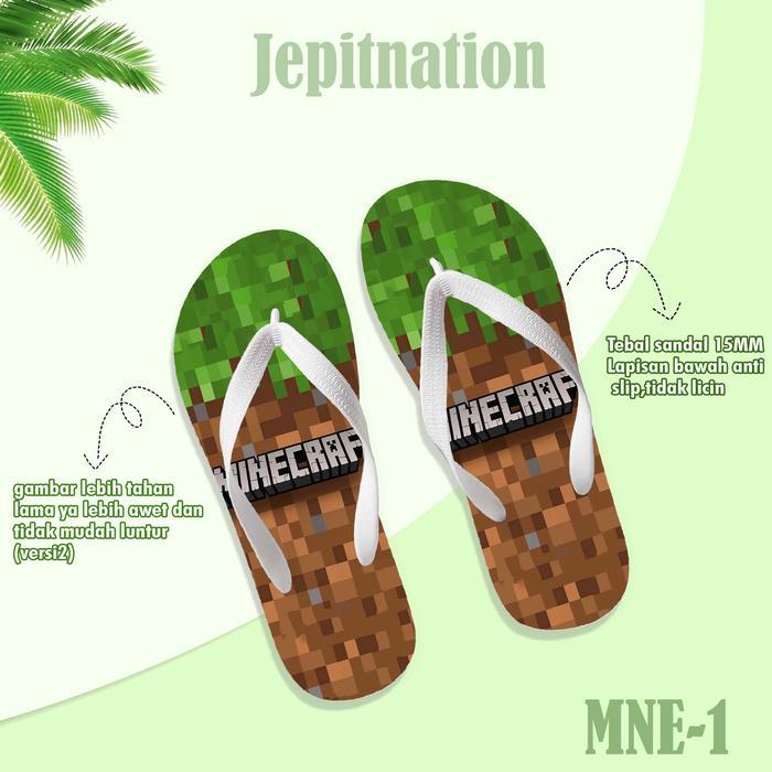 [Anak] Sandal Sendal Jepit Perempuan Cowok Laki Minecraft Game Ps4 Kaki Fashion