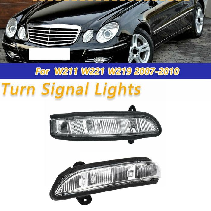 Car Front LH + RH Door Mirror Turn Signal Light for Mercedes W211