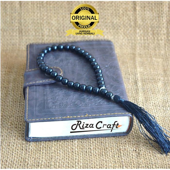 Tasbih Batu Akik 33 Butir Hitam Black Onyx ASLI Alam Natural Original