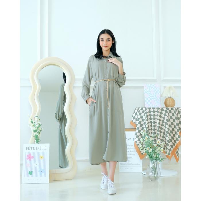 RILLEY-Tunik Ulfa Wanita Muslim Midi Dress