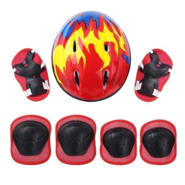 PROMO PUNCAK 9.9 Paket Helm Sepeda Anak / Balance Bike Gratis Dekker Pelindung Siku Lutut - COWOK/Pe