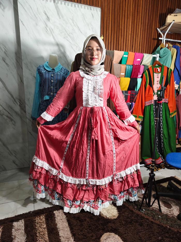 [KAMANIYA]DEWARI CORAL LONG DRESS