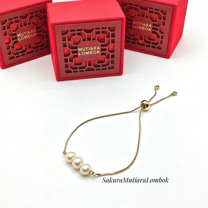 Gelang Mutiara Lombok Serut Rhodium Sakura Mutiara Lombok