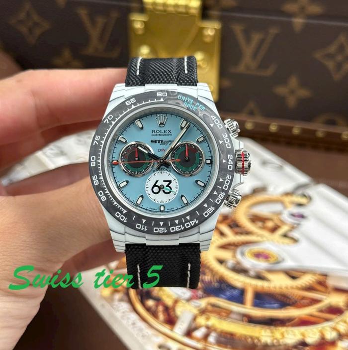 SWISS TIER 5RolexDaytona DiW Ferrari Tiffany Dial Watches White Carbon Super Light 40mm