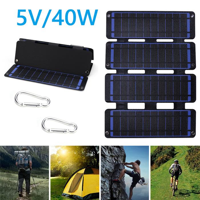 Foldable Solar Panel Charger 40W 5V Solar Cell Power Bank Waterproof