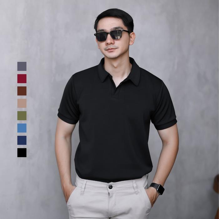 SANVANINA Polo Shirt Pria Korea | Kaos Polo Shirt | Kaos Pria Berkerah | Cuba Poloshirt Scuba Modern
