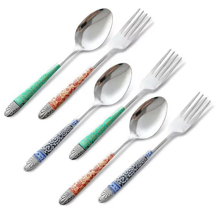 Sendok Makan Motif Batik Stainless 1 Lusin Sendok Garpu Makan Batik Isi 12pcs Set Alat Makan
