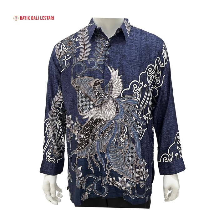 Batik Bali Lestari Kemeja Pria Dobby Dark Ungu ( V58A )