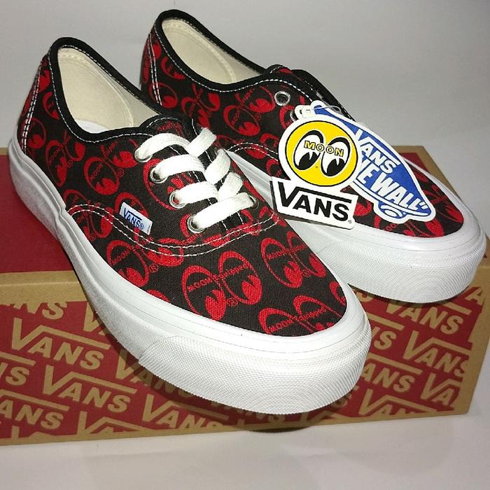sepatu Vans Anaheim Authentic x MoonEyes Style 44 DX Black Red Size 37 23.5 Vault Classic Original O