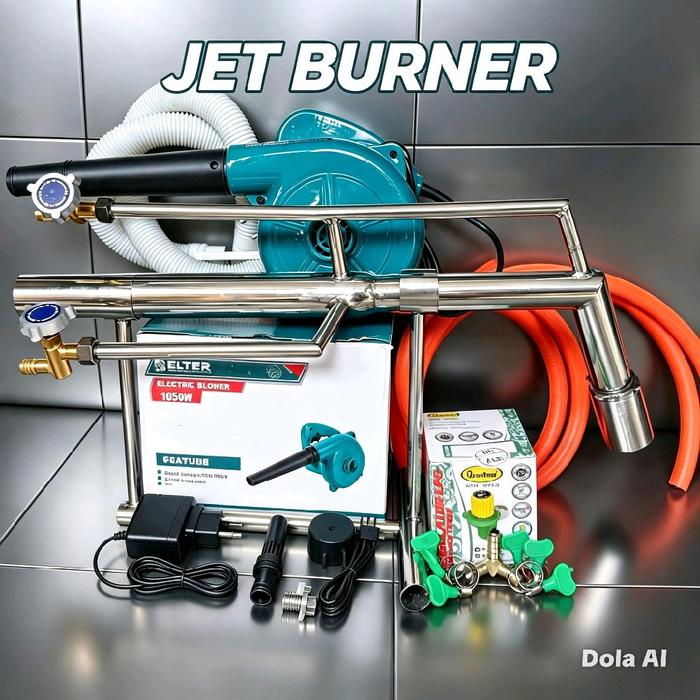JET BURNER. ALAT BAKAR EMAS LENGKAP(bahan bakar gas lpg + oksigen+ blower)2 kran 2 spuyer