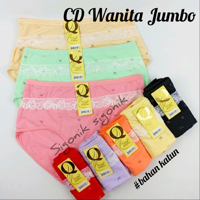 CD Celana Dalam Wanita Dewasa Jumbo XXXL 3XL 4L HYT KATUN RENDA Huayiting Quayiting Motif Lucu Bunga