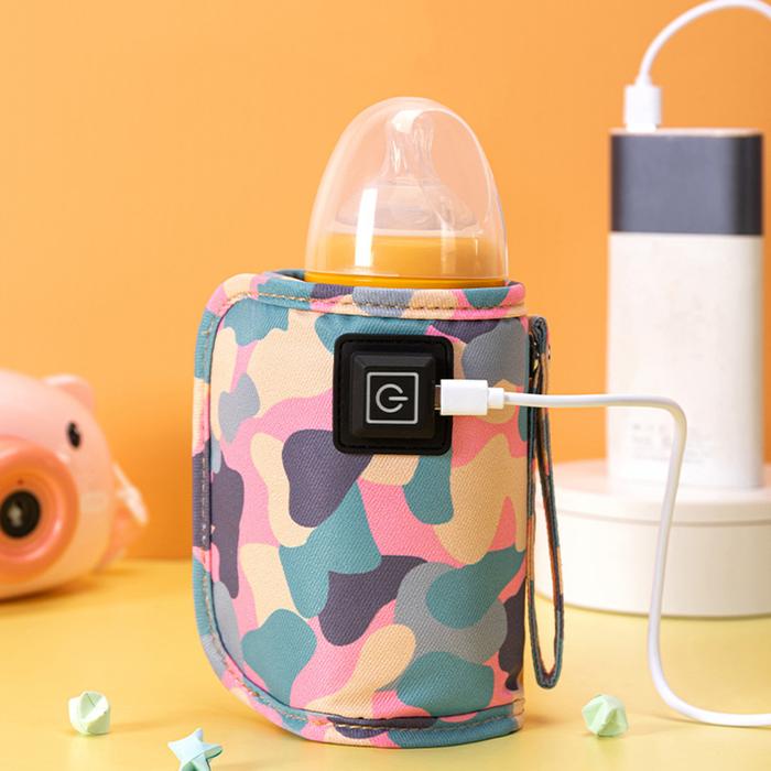 Portable Baby Bottle Warmer Heater Cotton Printed Infant Feeding Milk