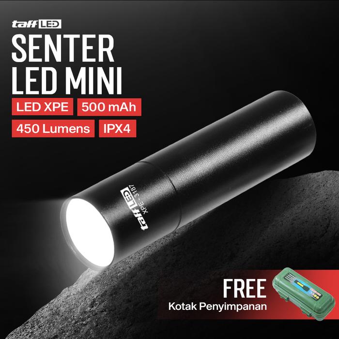 TaffLED Senter LED Mini Rechargable Pocket Flashlight XPE - 3187
