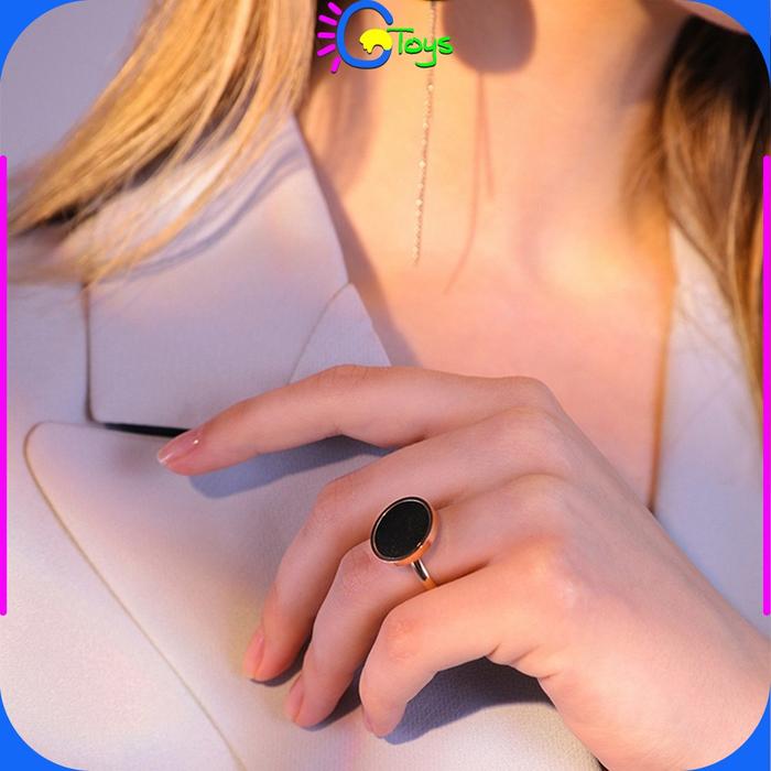 CR-K85 Cincin Titanium Bulat Warna Hitam Jewelry Couple Ring anti karat Cincin Premium Women's Acces