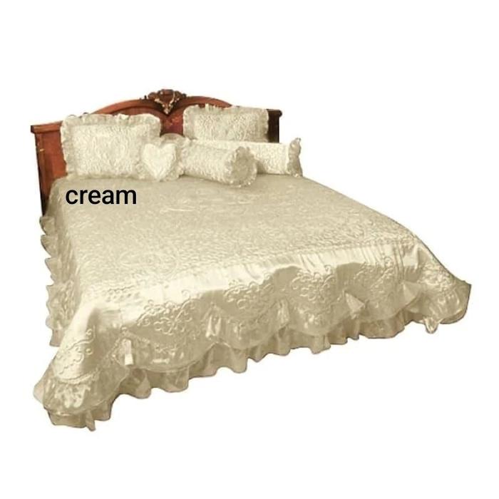 New sprei pengantin // sprei satin set 2 sarung bantal guling dan bantal love