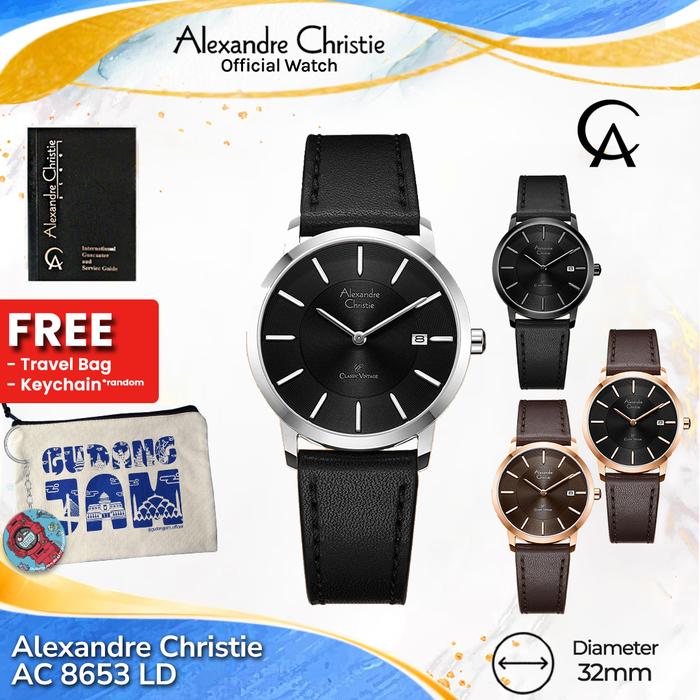 Alexandre Christie Wanita AC 8653 LD AC 8653 AC8653LD Leather Strap Watches